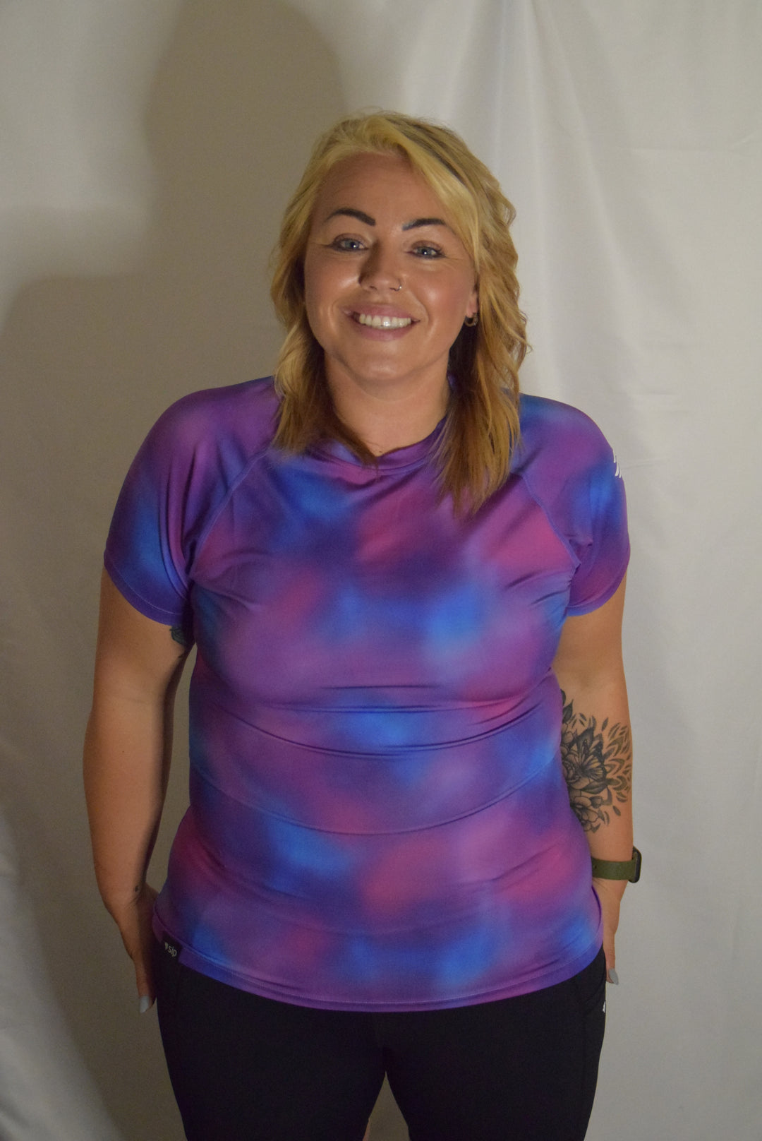 Tie Dye fitted gym top